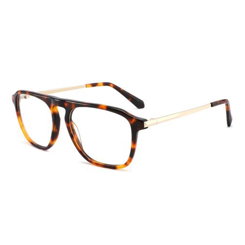 New Fashion Design Acetate Combined with Metal Temple Browline Glasses for Men Optical Frames