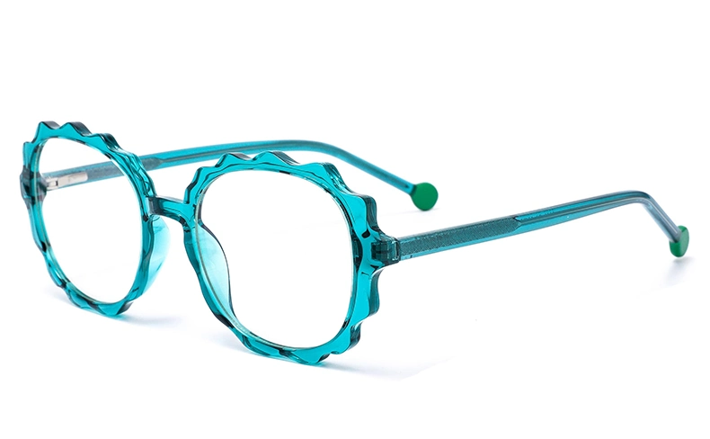 Unique Cute Design with Solid Candy Color PC Tips Round Gear Tooth Shape Frame Tr90 Stock Girl Optical Frames